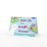 Retro Kitty Cat Baby Shower Invitation cards