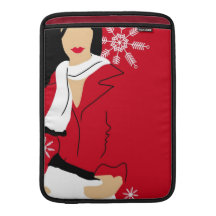 Retro Lady in Red Sleeve Sleeve For MacBook Air