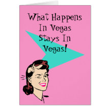 Retro Las Vegas Fun Wink Cards What happens stays