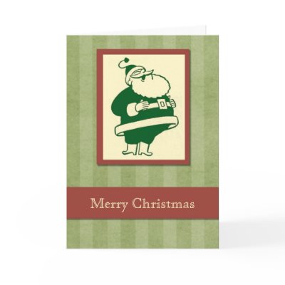 Retro Laughing Santa Christmas card by starstreamdesign