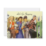 Retro LET'S GO SHOPPING Invitations City Bus Stop