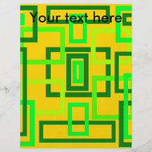 Retro light green squares on yellow background flyer