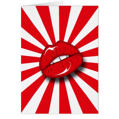 RETRO LIPS GREETING CARDS by dgpaulart