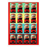 Retro London Bus 4 Rows Cards
