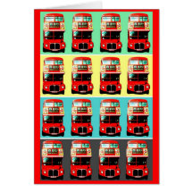 Retro London Bus 4 Rows Cards
