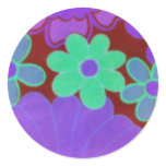 Retro Look-Bright & Dark Flowers Design-Stickers