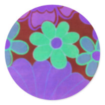 Retro Look-Bright & Dark Flowers Design-Stickers