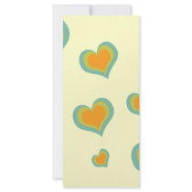 Retro Love Hearts for Valentines Day Rack Card