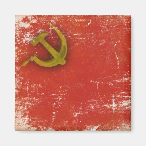 Retro Magnet with Dirty Old Soviet Union Flag