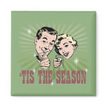 Retro Man and Woman "Tis the Season" magnets
