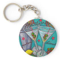 Retro Martini Key Chain