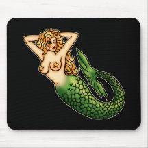 Retro Mermaid Mouse Pad