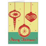 Retro Merry Christmas Ornaments Card
