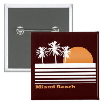 Retro Miami Beach Button