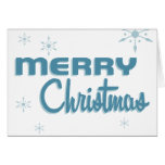 Retro Mid-Century White Snowflake Christmas Card