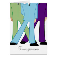 retro mod GROOMSMEN custom THANK YOU card