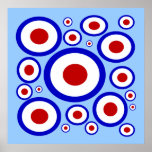 Retro Mod sixties circle pattern posters