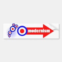 Retro Mod Target Art Bumper Sticker