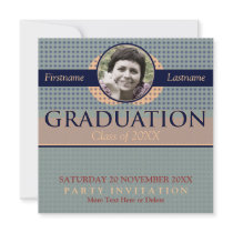 Retro Modern Graduation w/ Photo Invitation