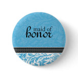 Retro Modern Thistle-Maid of Honour Button