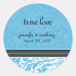 Retro Modern Thistle-True Love Round Sticker