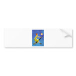 Retro Modern Witch Flies a Vaccum Cleaner bumper stickers