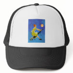 Retro Modern Witch Flies a Vaccum Cleaner hats