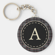 Retro Monogrammed  Keychain