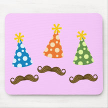 Retro Moustache Party Mousepads