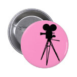 Retro Movie Camera Silhouette Buttons