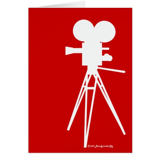 Retro Movie Camera Silhouette Card