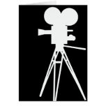 Retro Movie Camera Silhouette Greeting Card