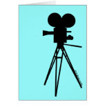 Retro Movie Camera Silhouette Greeting Card