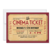 Retro Movie Ticket Invitations