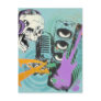 RETRO MUSIC DESIGN POSTCARD