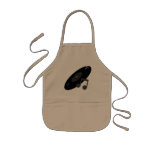 Retro Music Record & Note Black aprons