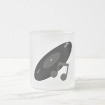 Retro Music Record & Note Black Coffee Mugs