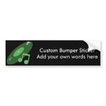 Retro Music Record & Note Green bumper stickers