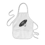 Retro Music Record & Note Grey aprons