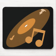 Retro Music Record & Note Orange Mouse Pads