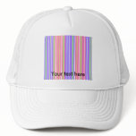 Retro neon green pink mauve violet stripes hats