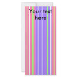 Retro neon green pink mauve violet stripes rack cards