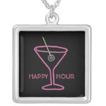 Retro Neon Martini Happy Hour Necklace