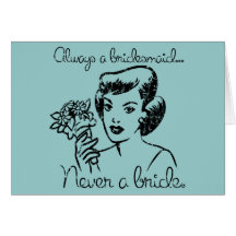 Retro Never a Bride Greeting & Note Cards