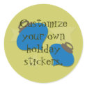 Retro Olive Ornament Christmas stickers
