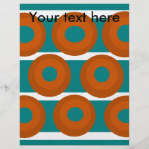 Retro orange circles on teal background custom flyer