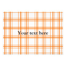 Retro orange plaid on white background custom invites