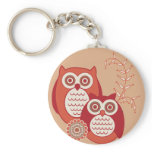 Retro Owls Keychain