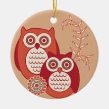 Retro Owls Ornament