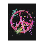 RETRO PAINT SPLATTER PEACE SIGN postcards